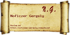 Noficzer Gergely névjegykártya